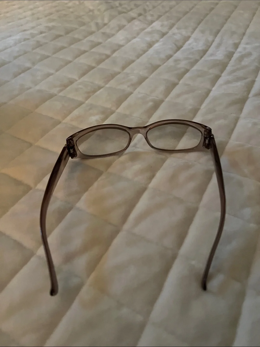 Yves Saint Laurent Brown Translucent Oval Sunglasses with White Case